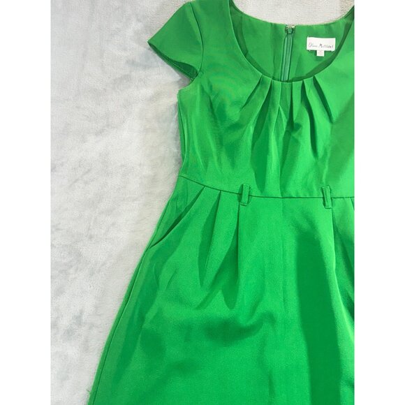 Olivia Matthews Dress Women's 4P Green cocktail dress w/cap sleeve missing Belt - Picture 5 of 12